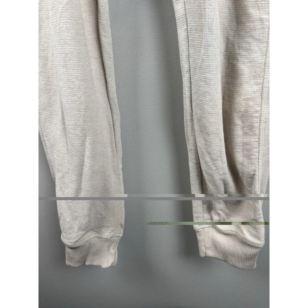 Free Planet Sweatpants Mens 32 M Cotton Fleece Jogger Drawstring Cream Rib Cuff